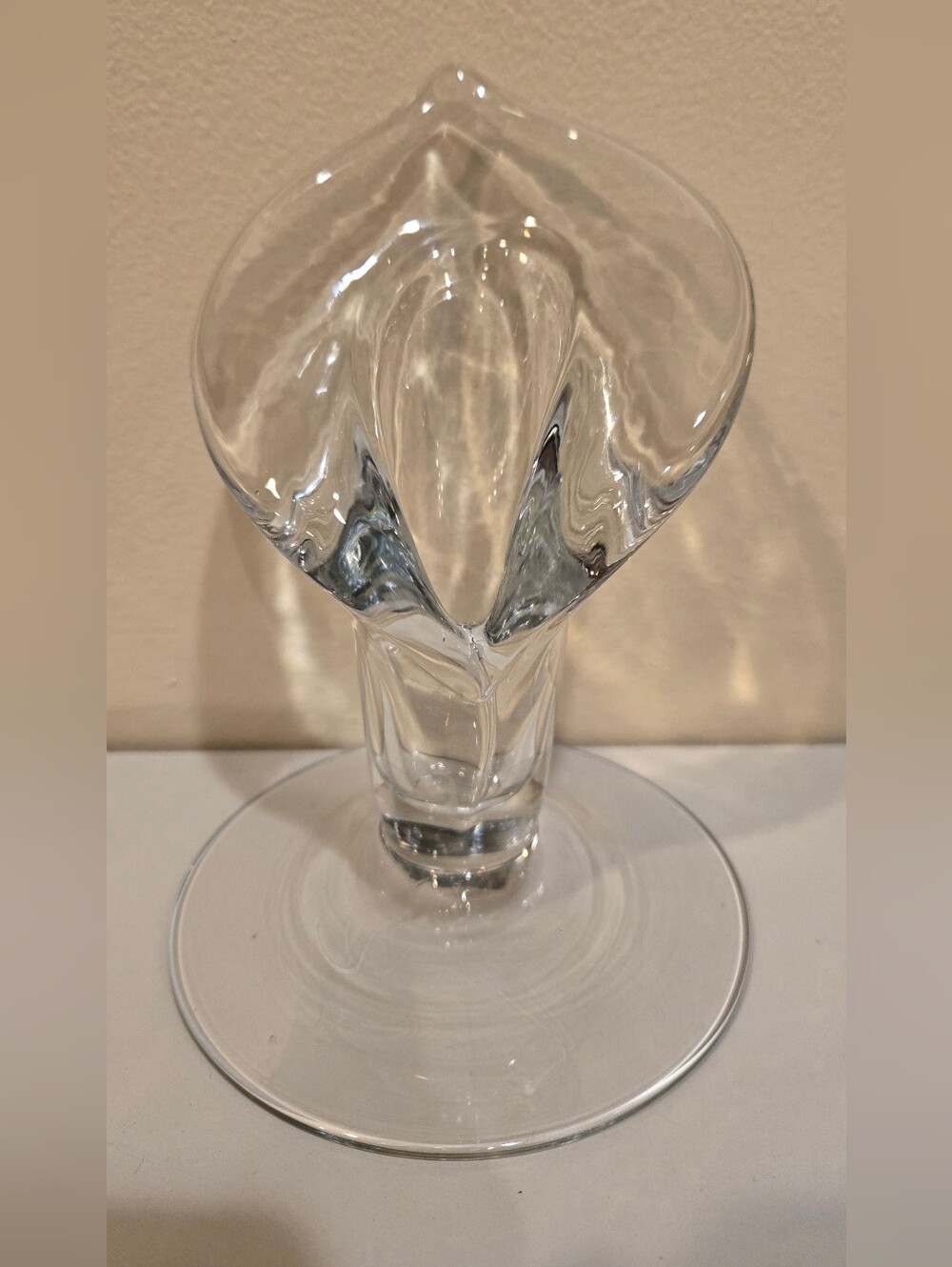 MCM Cambridge Glass Jack In The Pulpit Calla Lilly Crystal Candle Holder